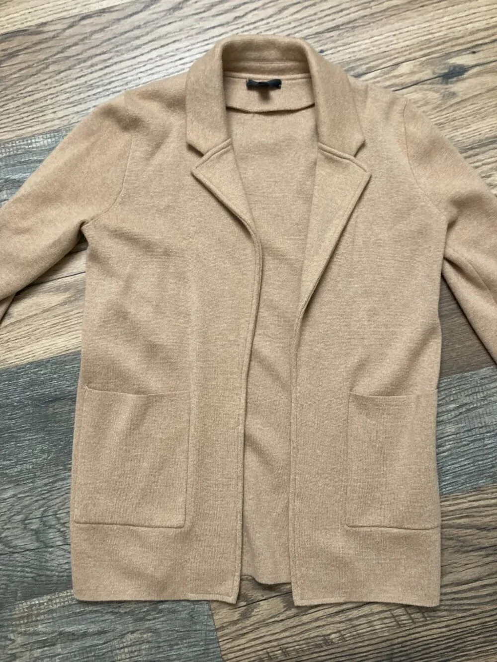 J.Crew  Sweater Blazer – Women’s XS – Camel Tan Knit Open-Front Jacket
